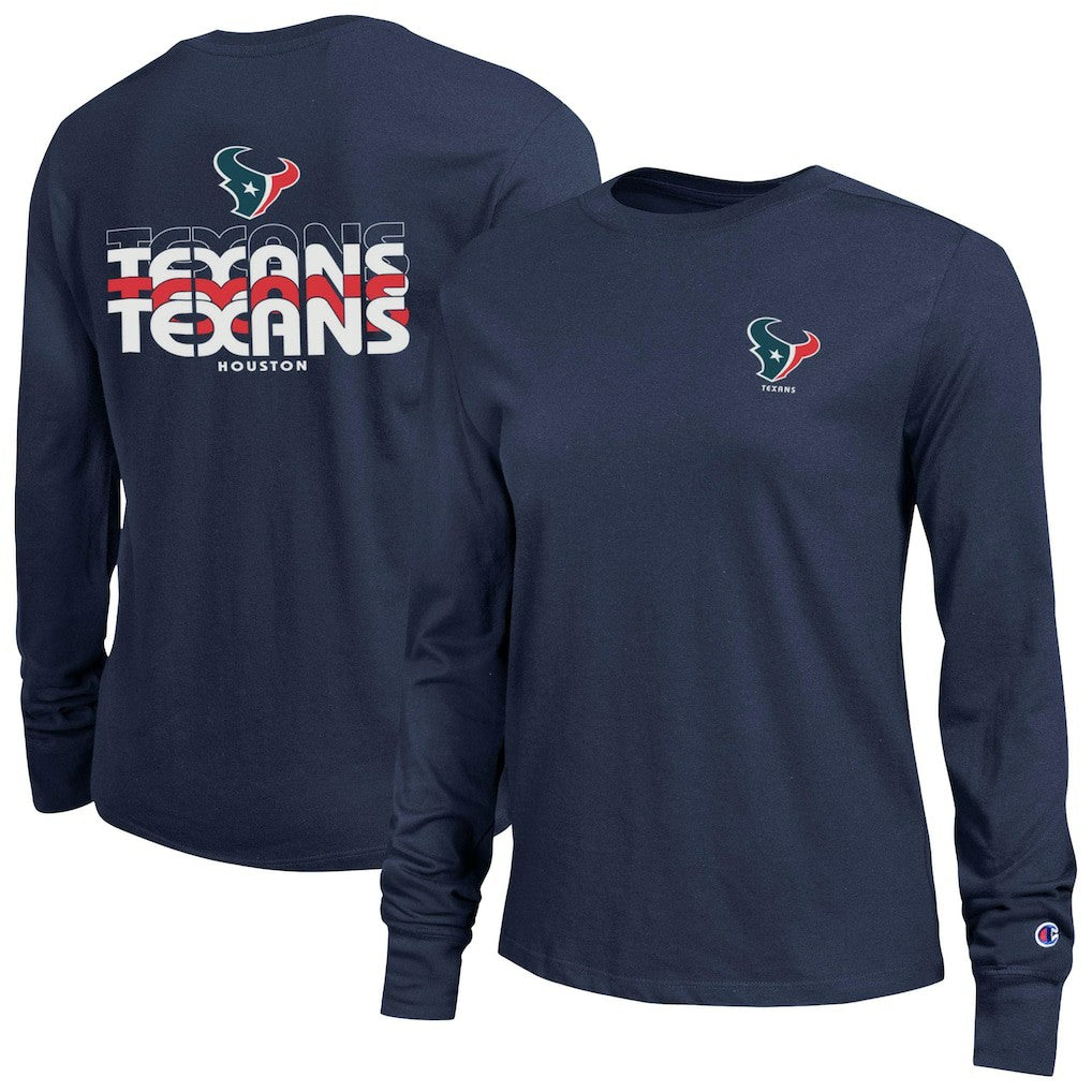 Houston Texans Champion Women's Core Long-Sleeve T-Shirt Navy
