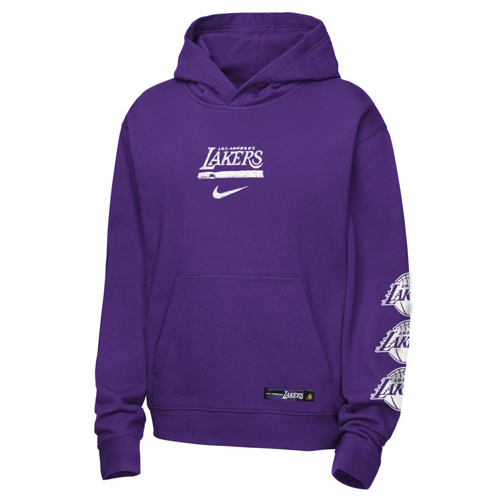 Los Angeles Lakers Youth Courtside Club Premiere Hoodie Purple | Nike