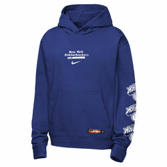 New York Knicks Youth Courtside Club Premiere Hoodie Blue | Nike Near Me