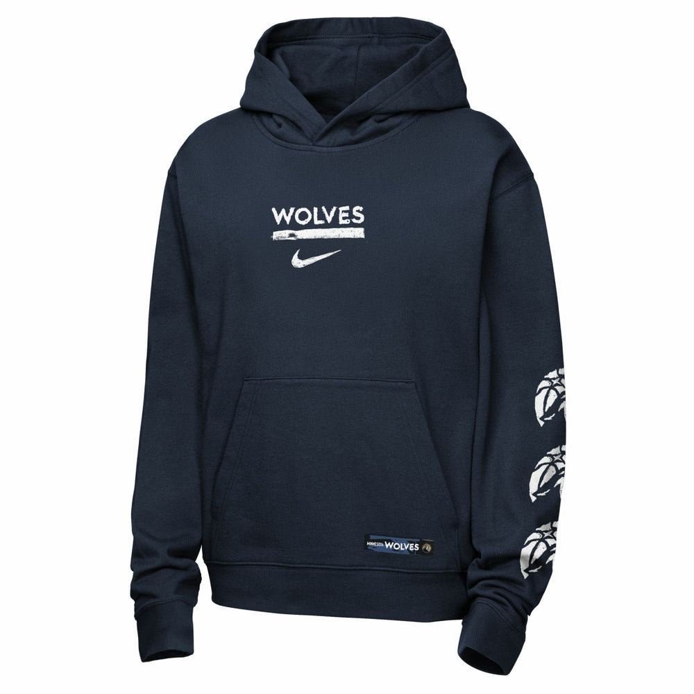Minnesota Timberwolves Youth Courtside Club Premiere Hoodie Navy | Nike