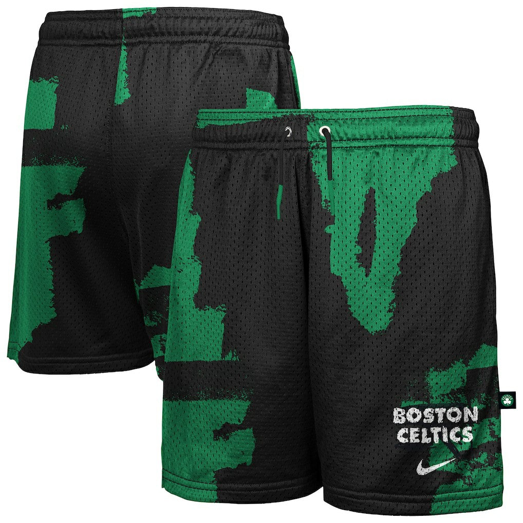 Boston Celtics Youth Courtside Pro Shot Dri-FIT Mesh Practice Shorts Black/Kelly Green | Nike outlet