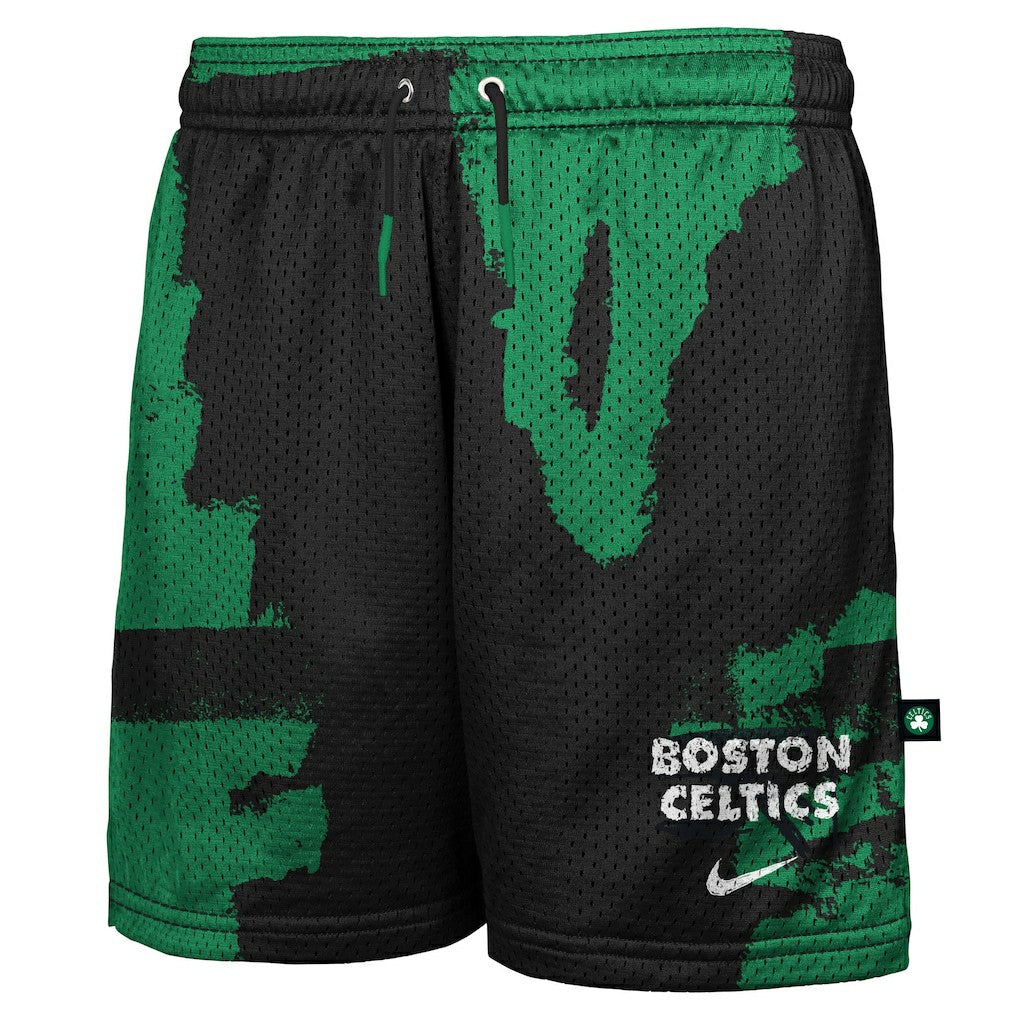 Boston Celtics Youth Courtside Pro Shot Dri-FIT Mesh Practice Shorts Black/Kelly Green | Nike outlet
