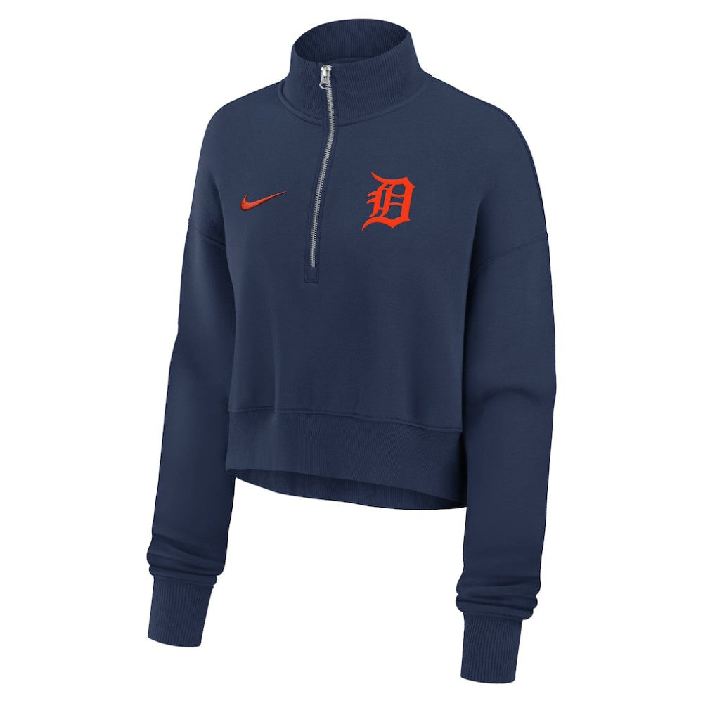Detroit Tigers Nike Women's Primetime Phoenix Fleece Half-Zip Sweatshirt - Navy - Nike Discount