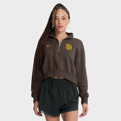 San Diego Padres Nike Women's Primetime Phoenix Fleece Half-Zip Sweatshirt - Brown - Nike on Sale