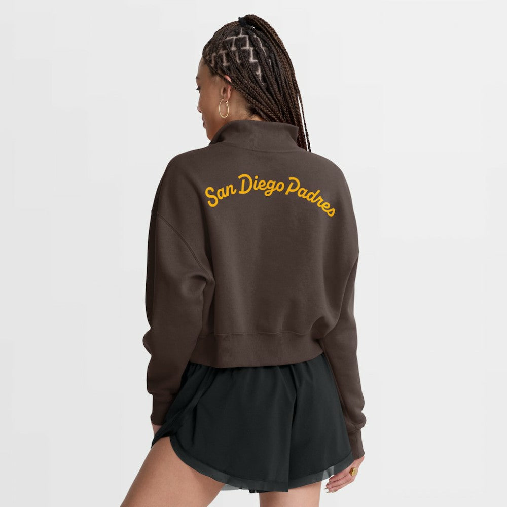 San Diego Padres Nike Women's Primetime Phoenix Fleece Half-Zip Sweatshirt - Brown - Nike on Sale
