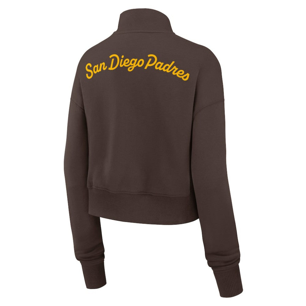 San Diego Padres Nike Women's Primetime Phoenix Fleece Half-Zip Sweatshirt - Brown - Nike on Sale