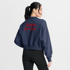 Boston Red Sox Nike Women's Primetime Phoenix Fleece Half-Zip Sweatshirt - Navy - Nike on Sale