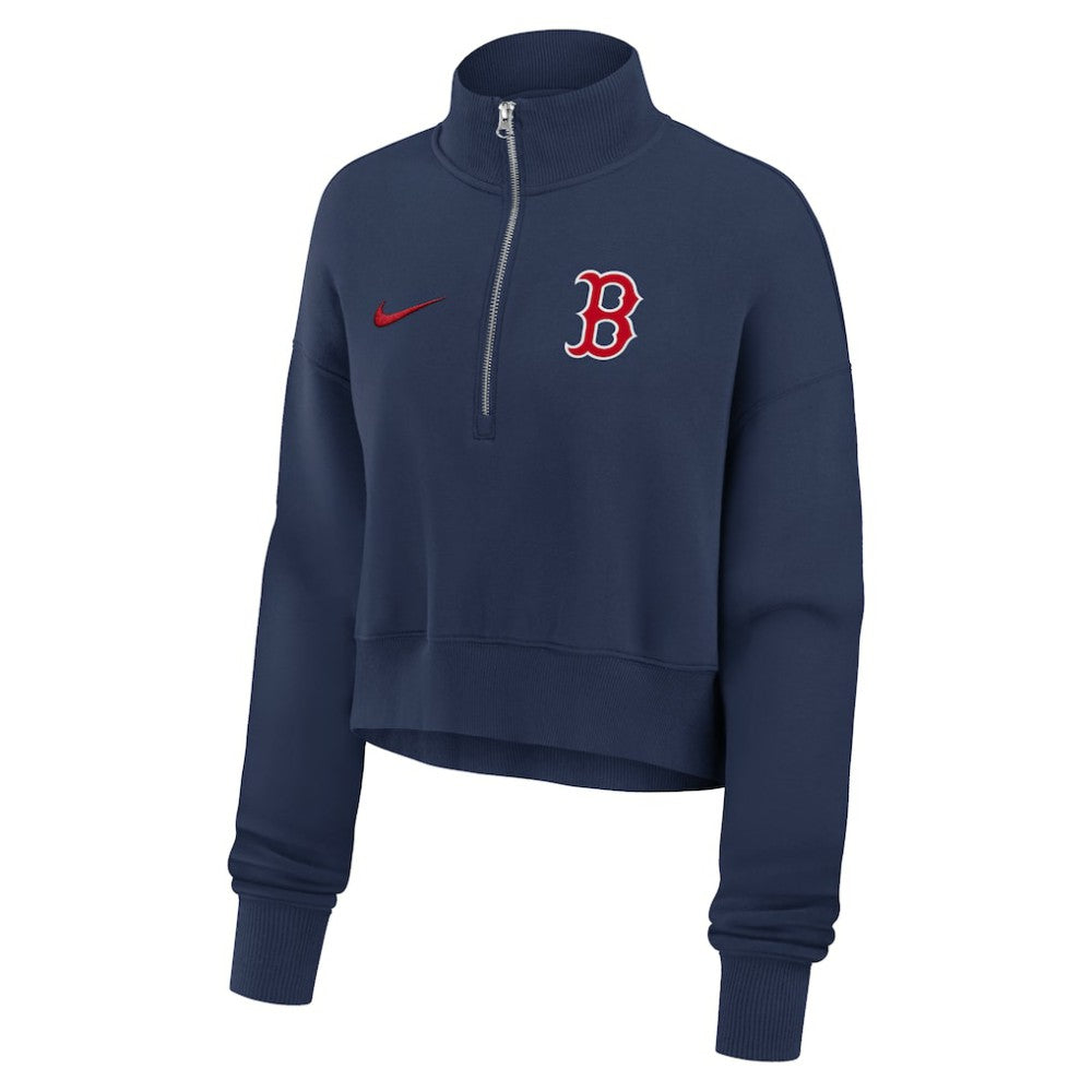 Boston Red Sox Nike Women's Primetime Phoenix Fleece Half-Zip Sweatshirt - Navy - Nike on Sale