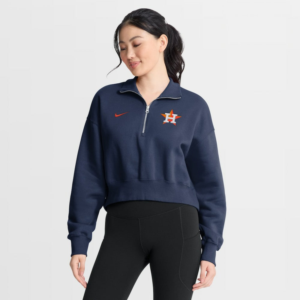 Houston Astros Nike Women's Primetime Phoenix Fleece Half-Zip Sweatshirt - Navy - Nike Sale