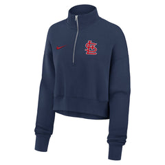 St. Louis Cardinals Nike Women's Primetime Phoenix Fleece Half-Zip Sweatshirt - Navy - Nike on Sale