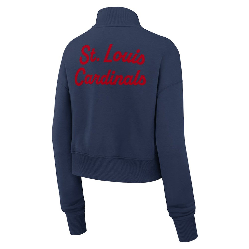St. Louis Cardinals Nike Women's Primetime Phoenix Fleece Half-Zip Sweatshirt - Navy - Nike on Sale