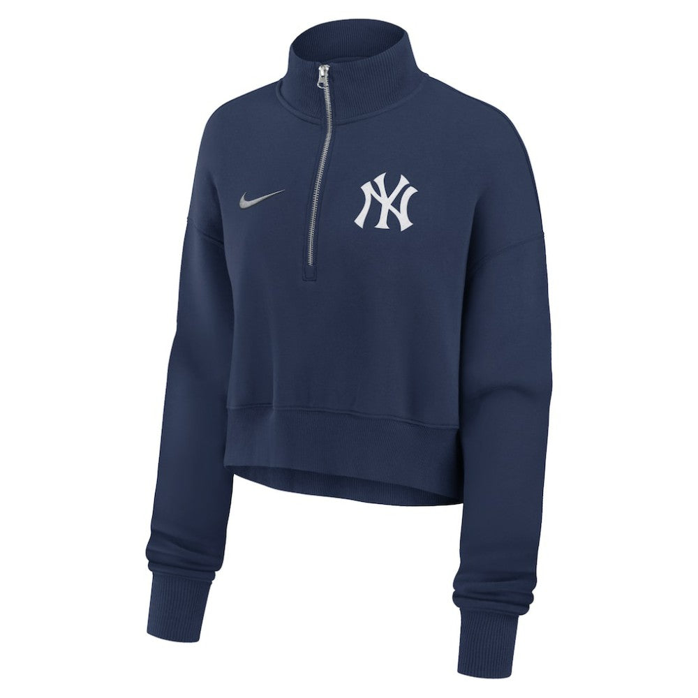 New York Yankees Nike Women's Primetime Phoenix Fleece Half-Zip Sweatshirt - Navy - Nike on Sale