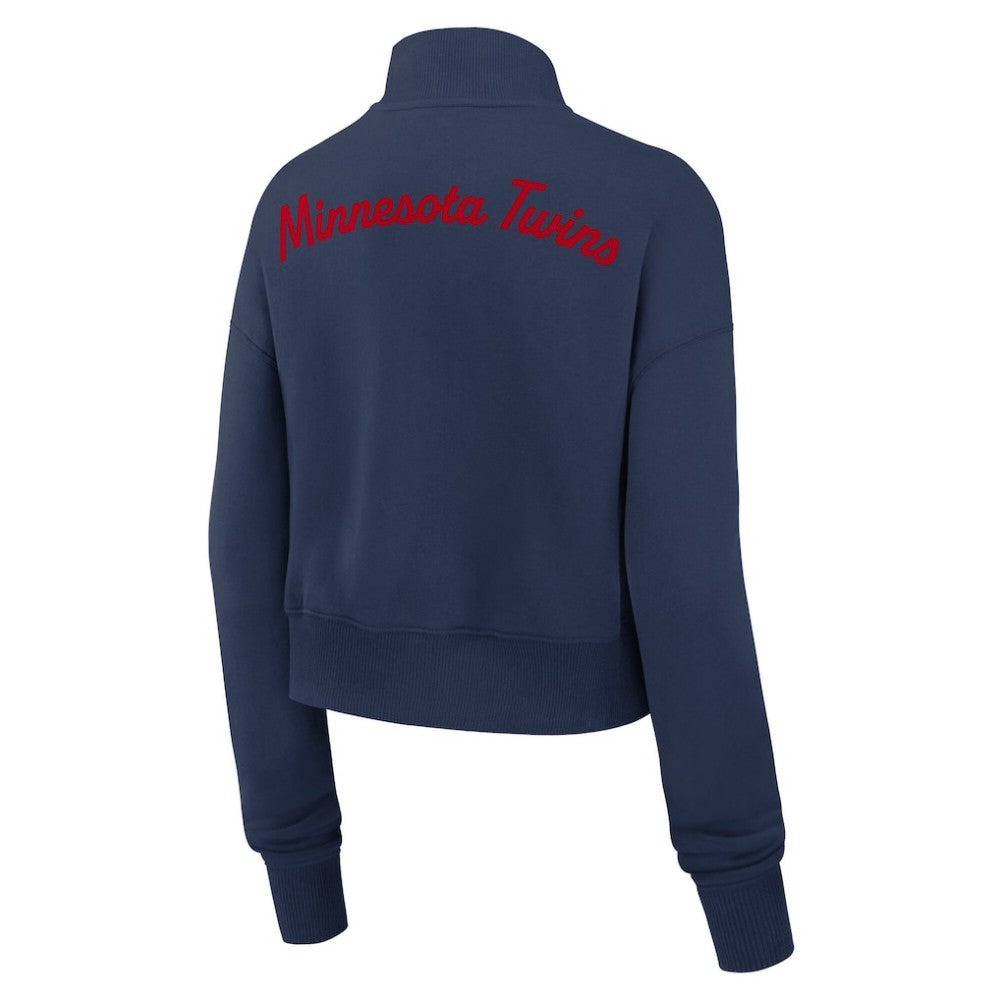 Minnesota Twins Nike Women's Primetime Phoenix Fleece Half-Zip Sweatshirt - Navy - Nike on Sale