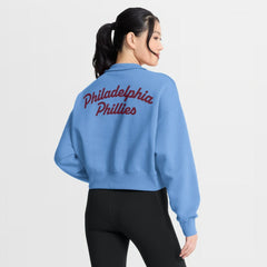 Philadelphia Phillies Nike Women's Primetime Phoenix Fleece Half-Zip Sweatshirt - Light Blue - Nike Lifestyle