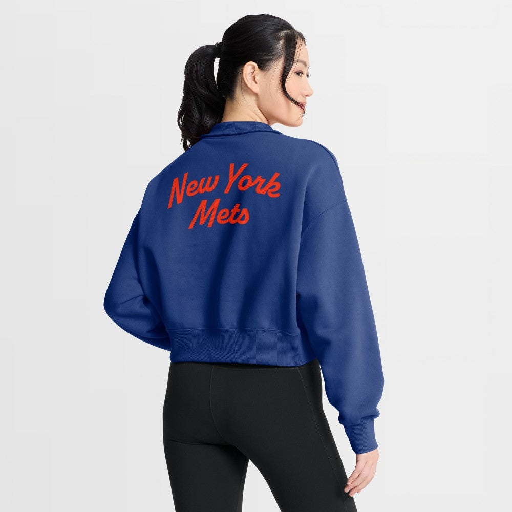New York Mets Nike Women's Primetime Phoenix Fleece Half-Zip Sweatshirt - Royal - Nike Sale