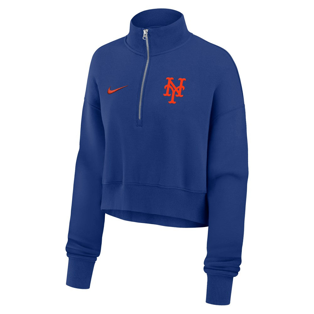 New York Mets Nike Women's Primetime Phoenix Fleece Half-Zip Sweatshirt - Royal - Nike Sale