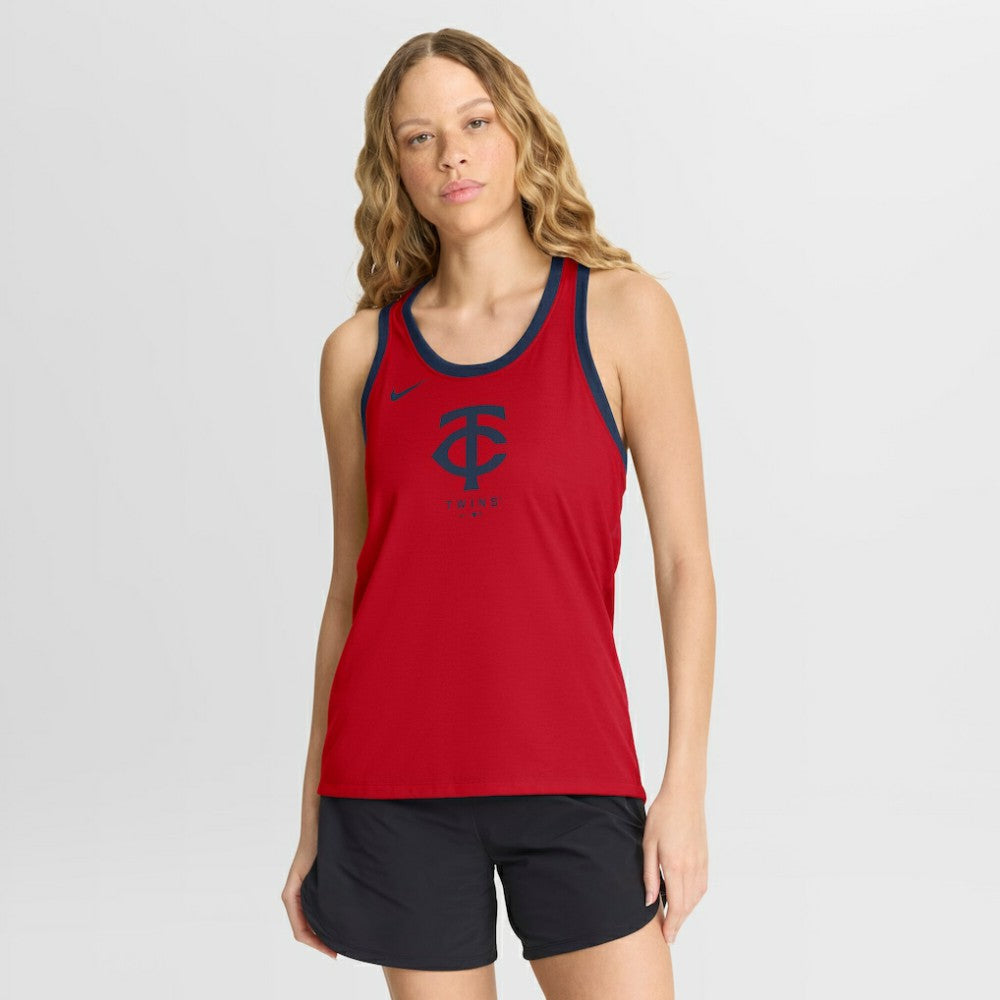 Minnesota Twins Nike Women's Tri-Blend Dri-FIT Racerback Tank Top - Red - Nike Lifestyle