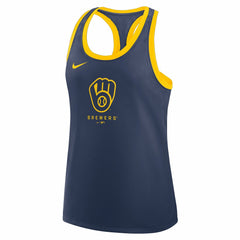 Milwaukee Brewers Nike Women's Tri-Blend Dri-FIT Racerback Tank Top - Navy - Nike Online