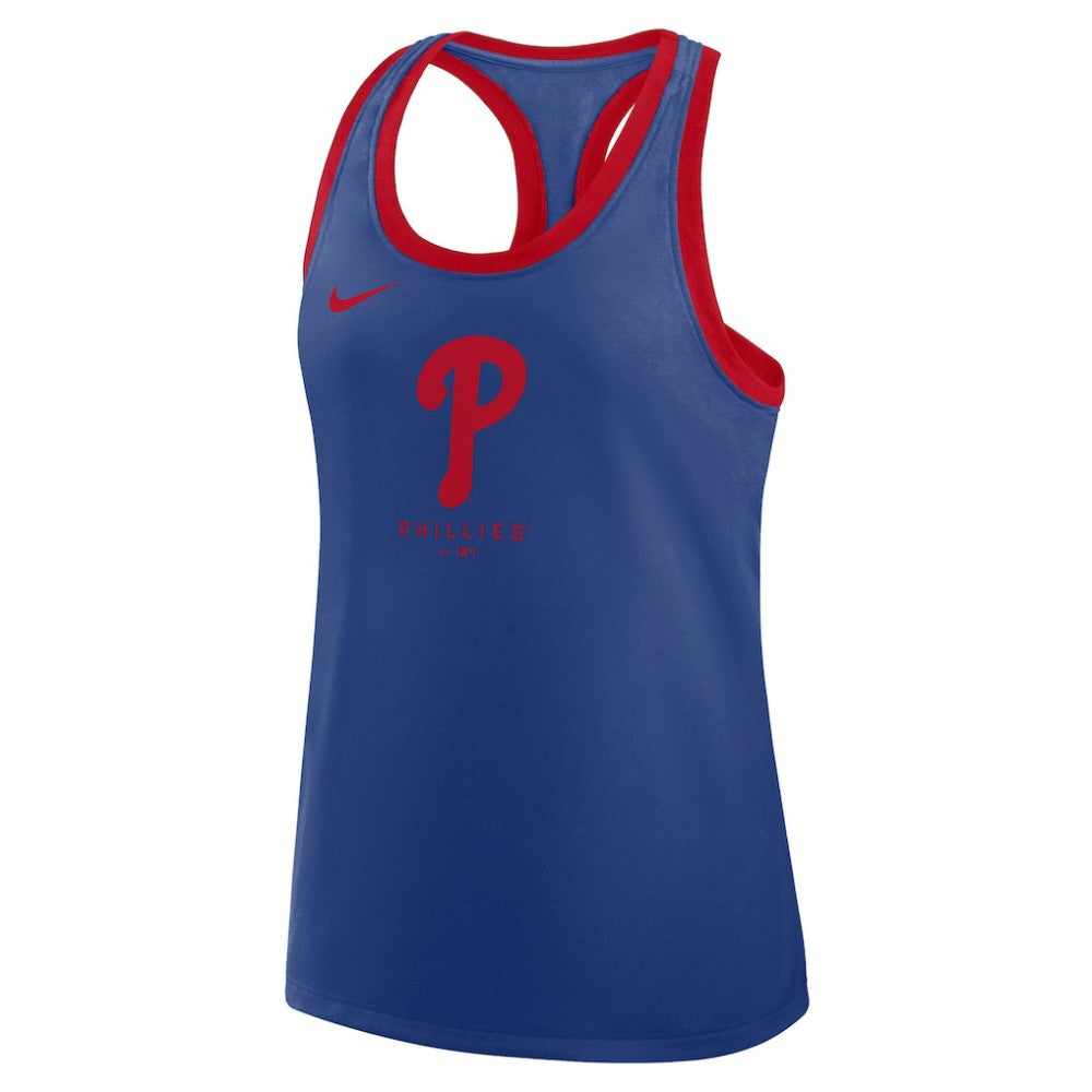 Philadelphia Phillies Nike Women's Tri-Blend Dri-FIT Racerback Tank Top - Royal - Nike Lifestyle