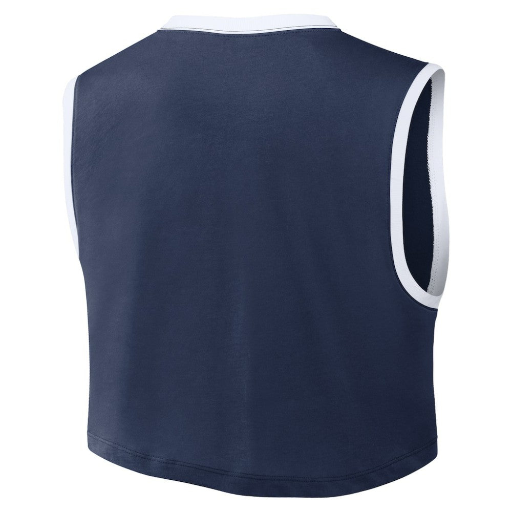 Atlanta Braves Nike Women's Primetime Loose Dri-FIT Cropped Tank Top - Navy - Nike Lifestyle