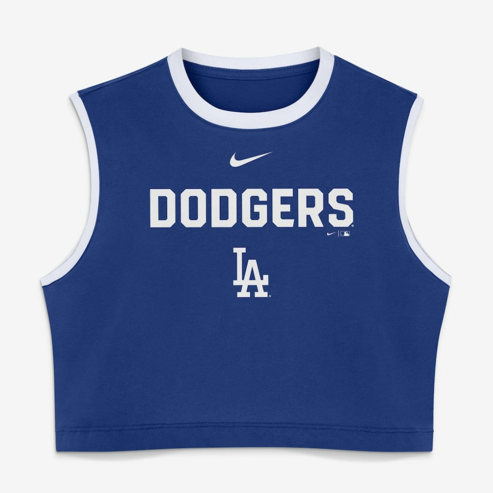 Los Angeles Dodgers Nike Women's Primetime Loose Dri-FIT Cropped Tank Top - Royal - Nike Discount