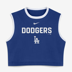 Los Angeles Dodgers Nike Women's Primetime Loose Dri-FIT Cropped Tank Top - Royal - Nike Discount