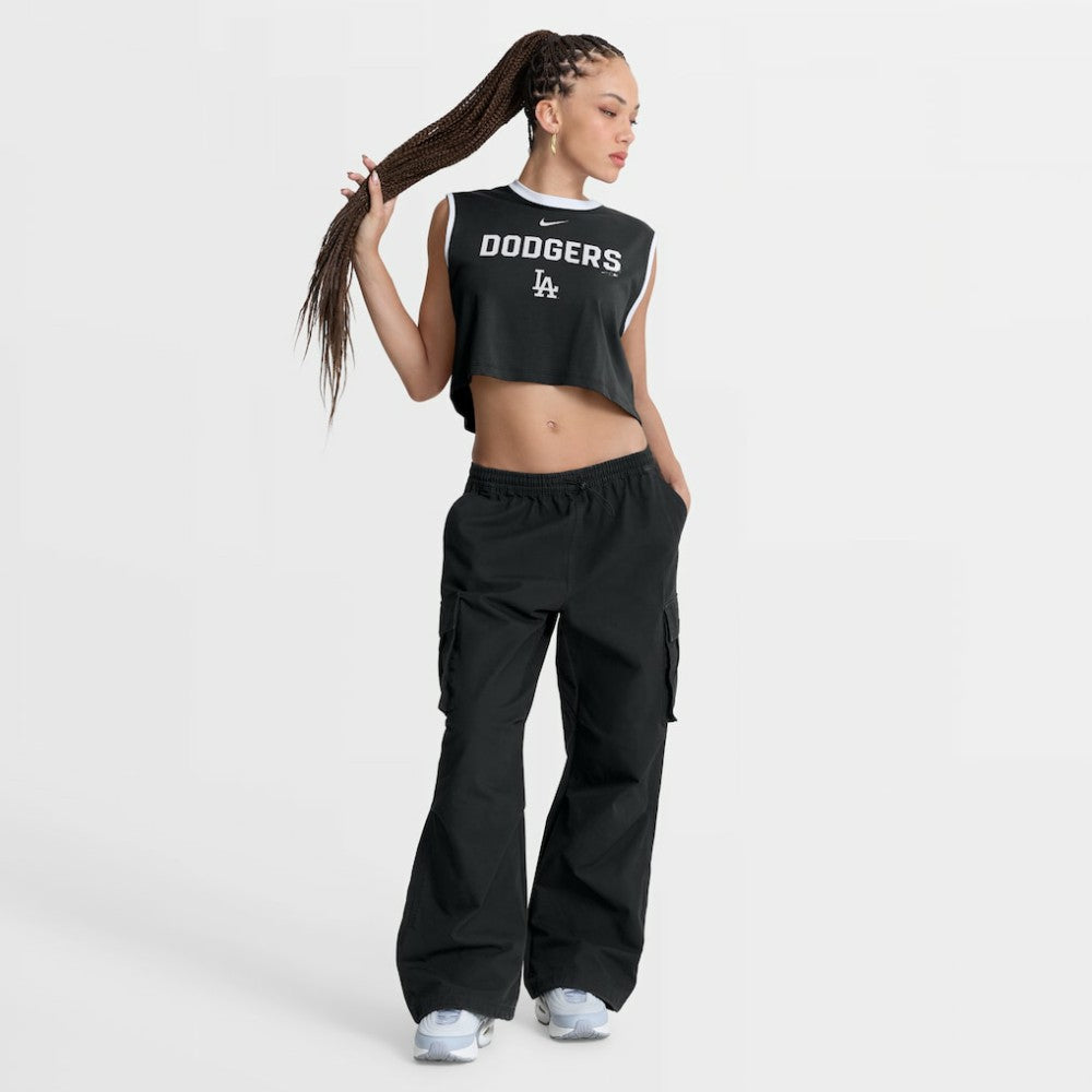 Los Angeles Dodgers Nike Women's Primetime Loose Dri-FIT Cropped Tank Top - Black - Nike Sale