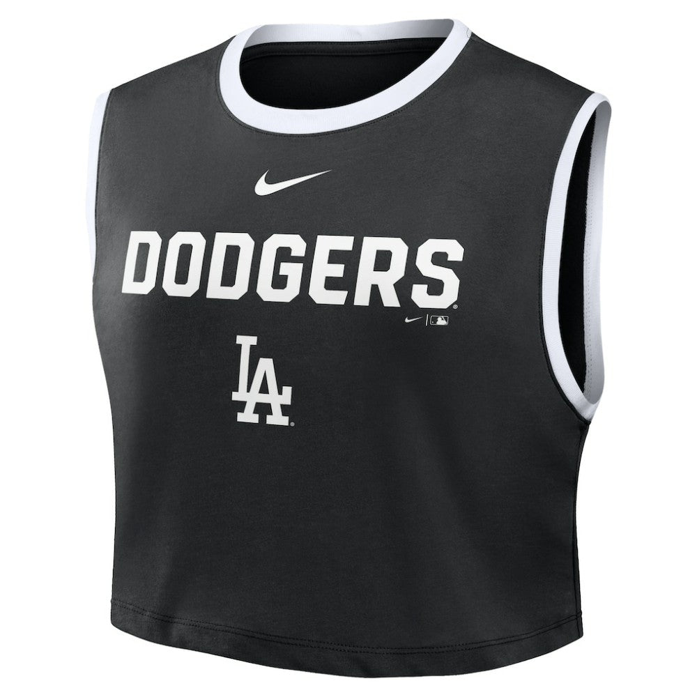 Los Angeles Dodgers Nike Women's Primetime Loose Dri-FIT Cropped Tank Top - Black - Nike Sale