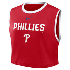 Philadelphia Phillies Nike Women's Primetime Loose Dri-FIT Cropped Tank Top - Red - Nike on Sale