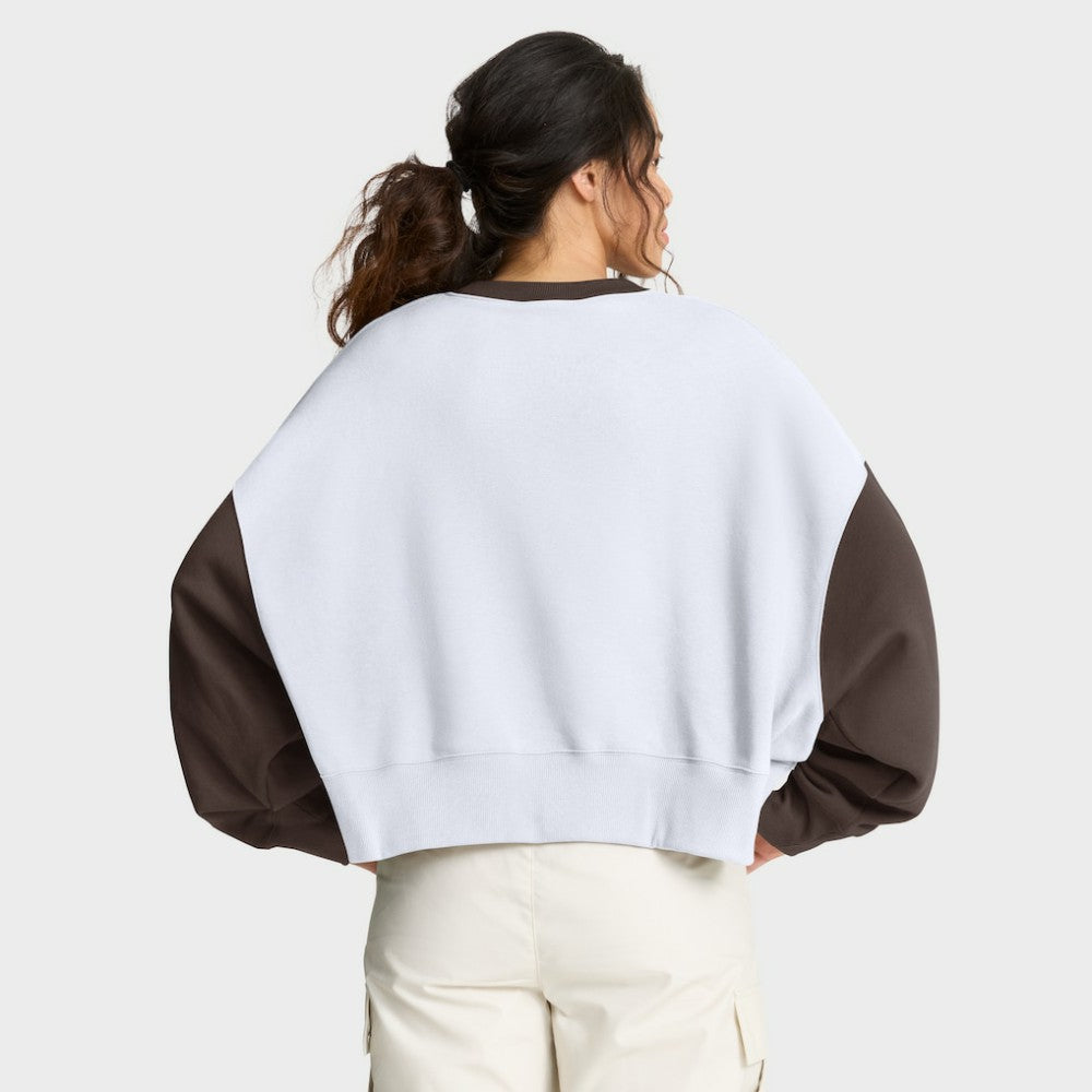 San Diego Padres Nike Women's Oversized High Hip Fleece Sweatshirt - White/Brown - Nike Discount