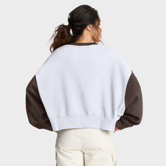San Diego Padres Nike Women's Oversized High Hip Fleece Sweatshirt - White/Brown - Nike Discount