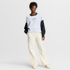 Baltimore Orioles Nike Women's Oversized High Hip Fleece Sweatshirt - White/Black - Nike on Sale