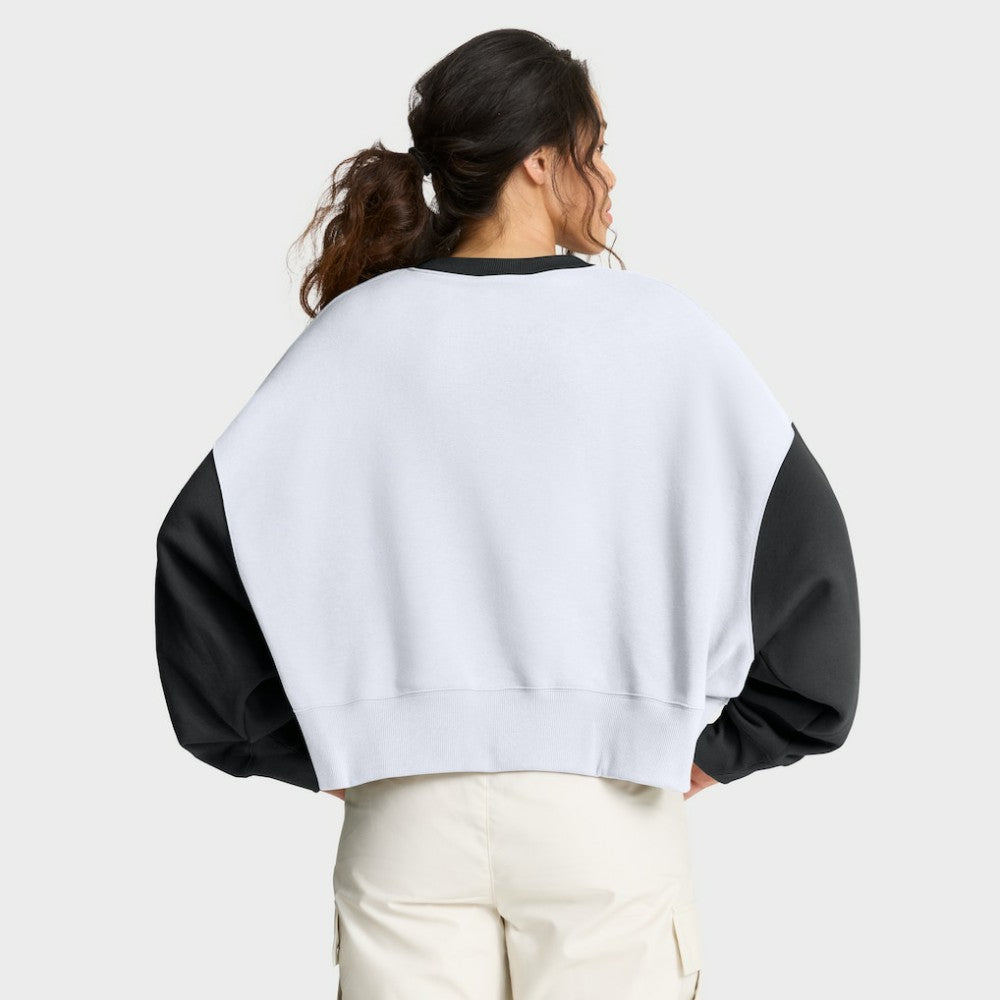 San Francisco Giants Nike Women's Oversized High Hip Fleece Sweatshirt - White/Black - Nike Lifestyle