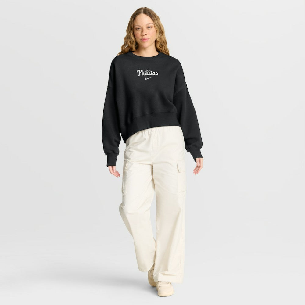 Philadelphia Phillies Nike Women's Oversized Primetime Sweatshirt - Black - Nike on Sale