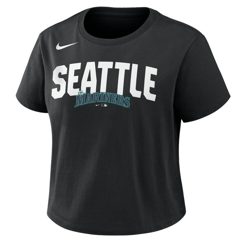 Seattle Mariners Nike Women's Mod Cropped T-Shirt - Black - Nike Sale