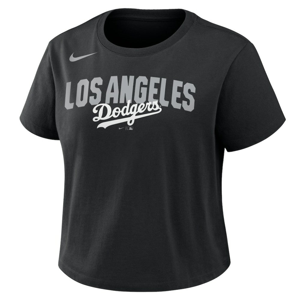 Los Angeles Dodgers Nike Women's Mod Cropped T-Shirt - Black - Nike Discount
