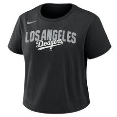 Los Angeles Dodgers Nike Women's Mod Cropped T-Shirt - Black - Nike Discount