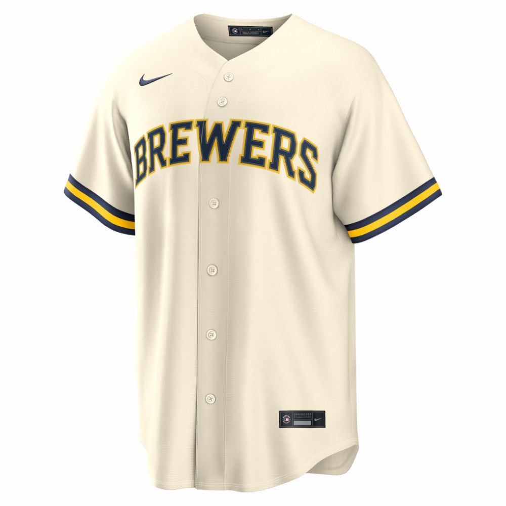 Christian Yelich Milwaukee Brewers Nike Home Replica Jersey - Cream - Nike Lifestyle