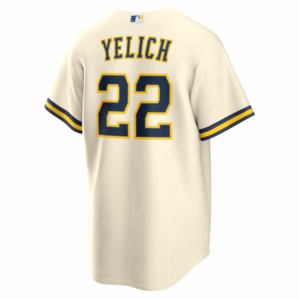Christian Yelich Milwaukee Brewers Nike Home Replica Jersey - Cream - Nike Lifestyle