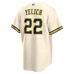 Christian Yelich Milwaukee Brewers Nike Home Replica Jersey - Cream - Nike Lifestyle