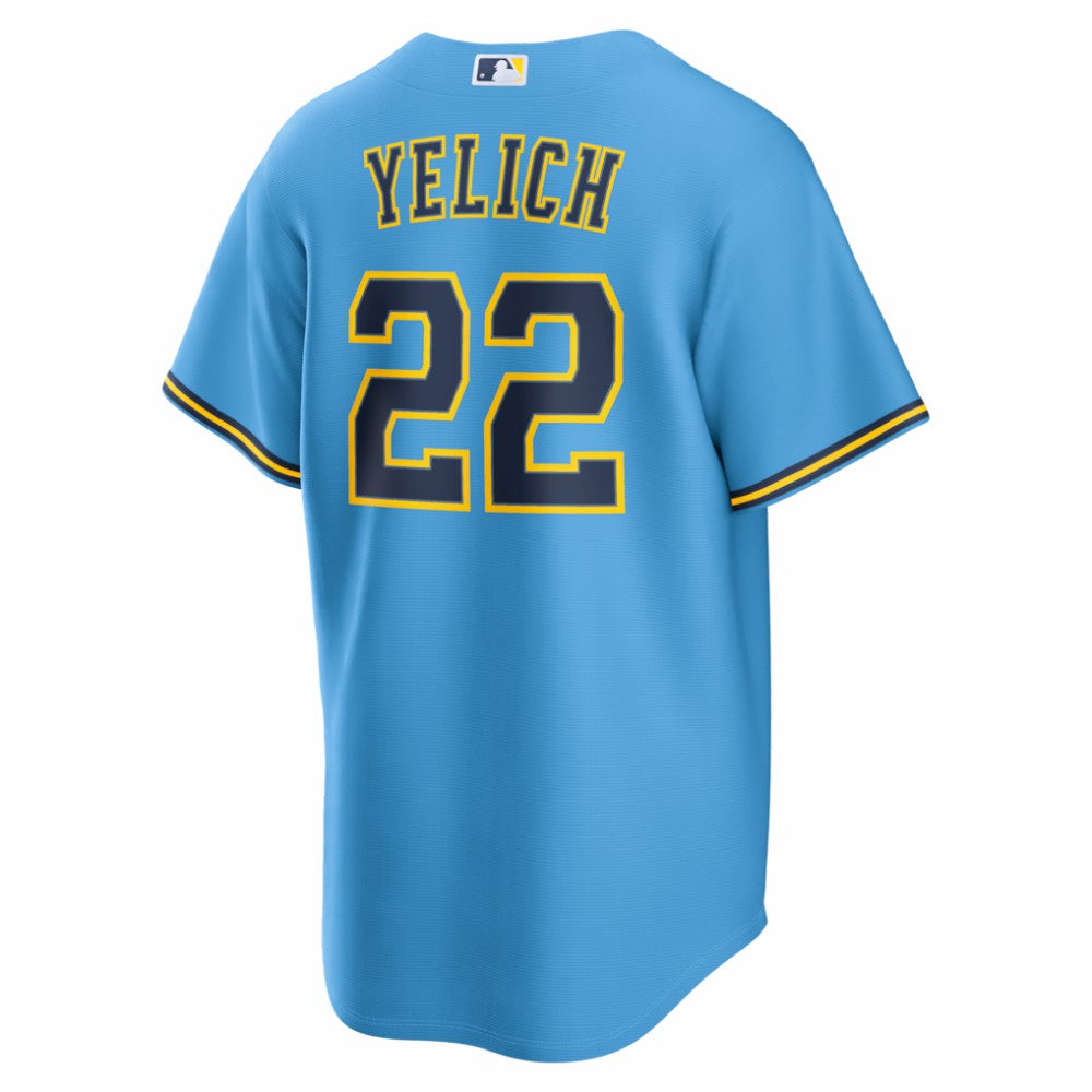 Christian Yelich Milwaukee Brewers Nike Road Replica Jersey - Light Blue - Nike Lifestyle
