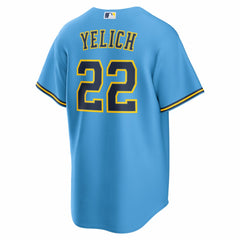 Christian Yelich Milwaukee Brewers Nike Road Replica Jersey - Light Blue - Nike Lifestyle