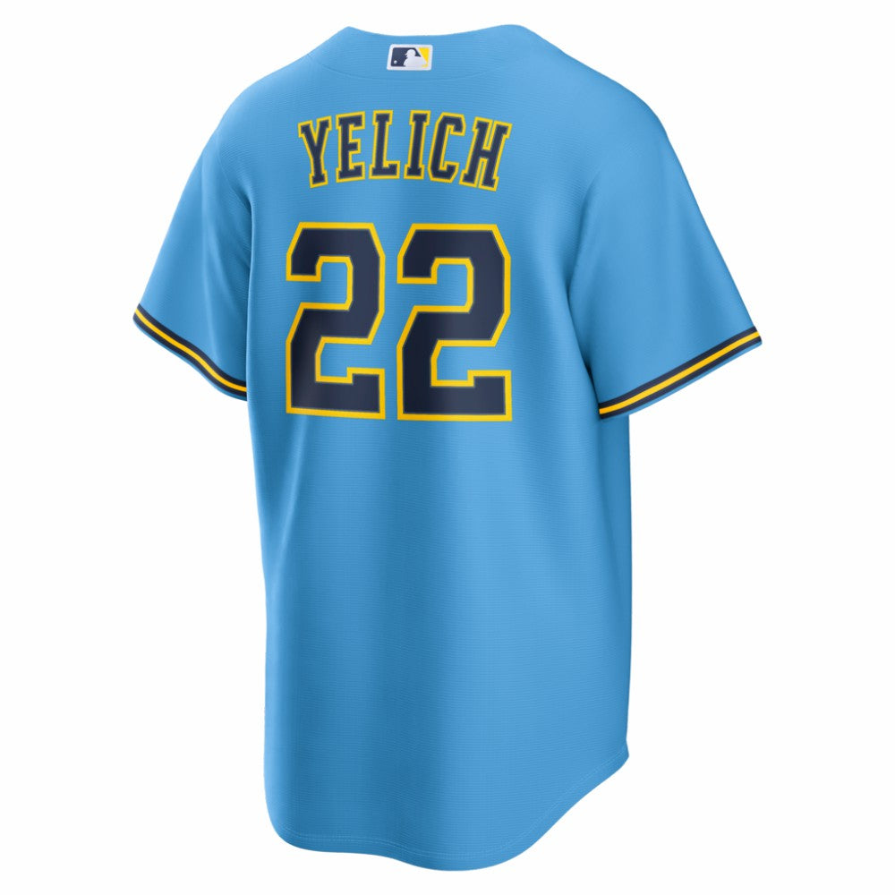 Christian Yelich Milwaukee Brewers Nike Road Replica Jersey - Light Blue - Nike Lifestyle