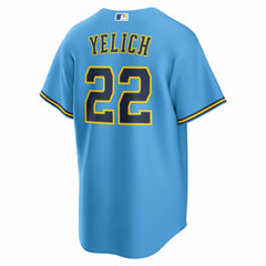 Christian Yelich Milwaukee Brewers Nike Road Replica Jersey - Light Blue - Nike Lifestyle