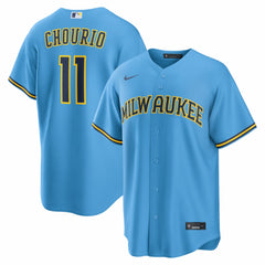 Jackson Chourio Milwaukee Brewers Nike Road Replica Jersey - Light Blue - Nike Lifestyle