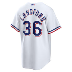 Wyatt Langford Texas Rangers Nike Home Replica Jersey - White - Nike Sale