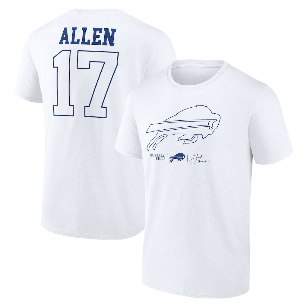 Josh Allen Buffalo Bills Tonal Name & Number T-Shirt White