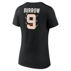 Joe Burrow Cincinnati Bengals Women's Floral Name & Number V-Neck T-Shirt Black