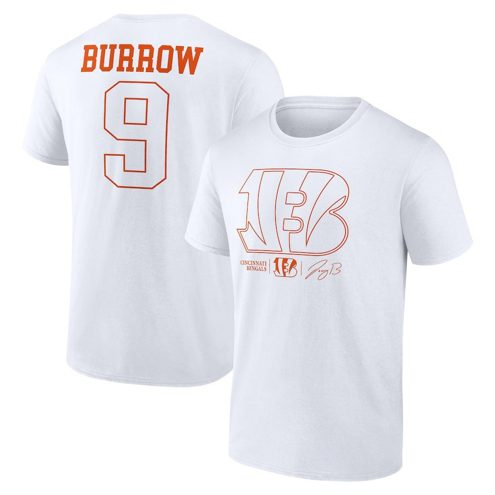 Joe Burrow Cincinnati Bengals Name & Number T-Shirt White