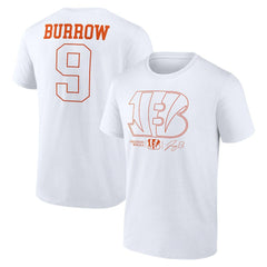 Joe Burrow Cincinnati Bengals Name & Number T-Shirt White